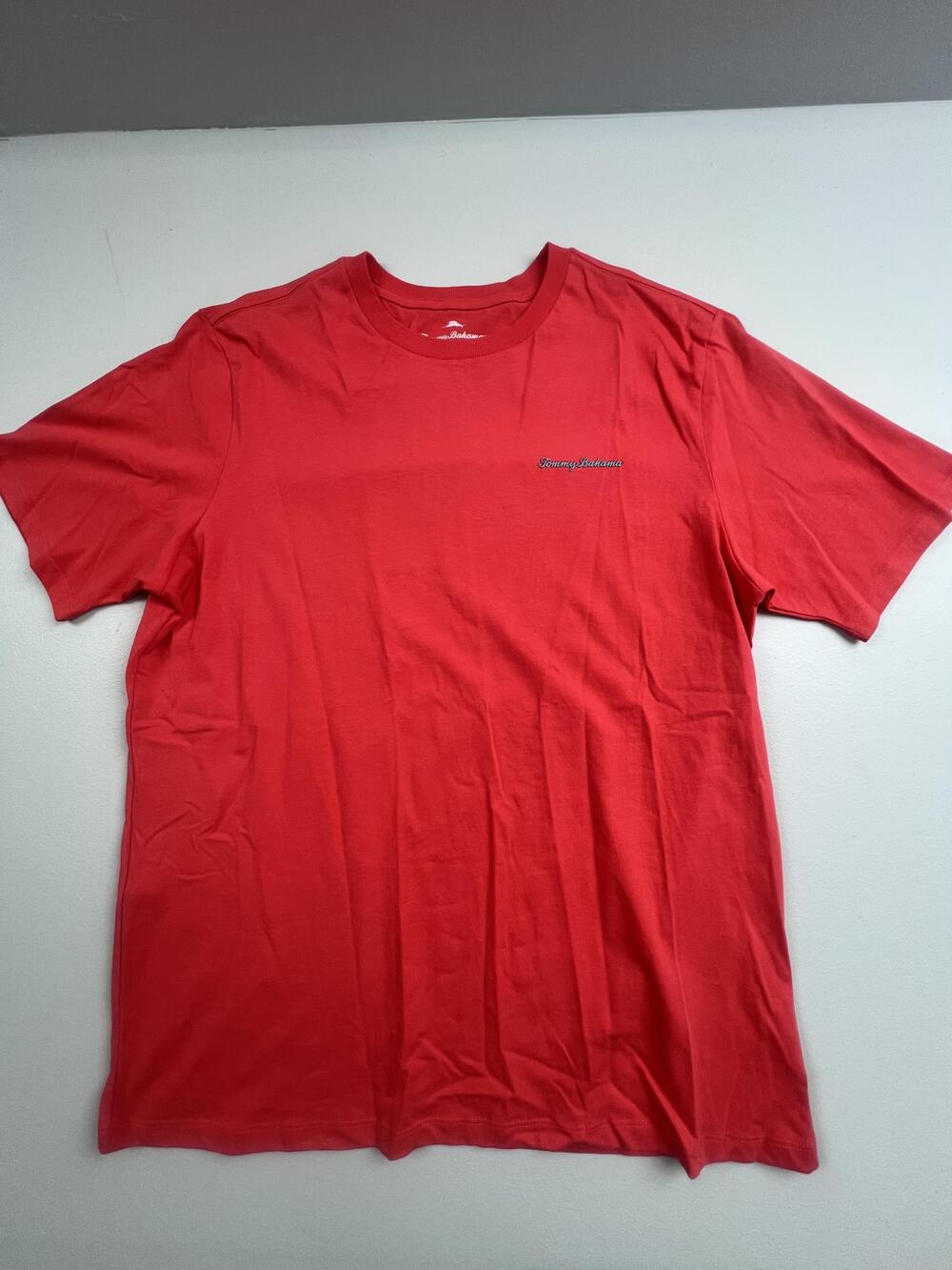 Tommy Bahama Shirt Mens Large Red Intentional Grounding Beach Cat Graphic Tee